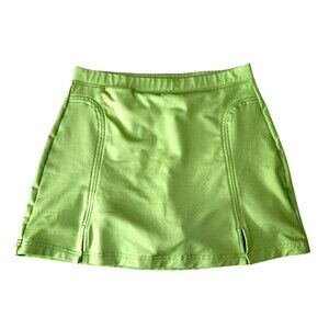 Adidas ClimaCool Athletic Skort Elastic Waist Pockets Chartreuse Green Womens 10